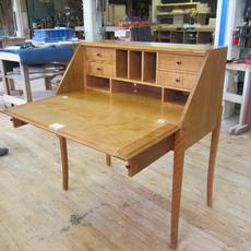 Ladies Desk - Cherry drop front desk with curved legs